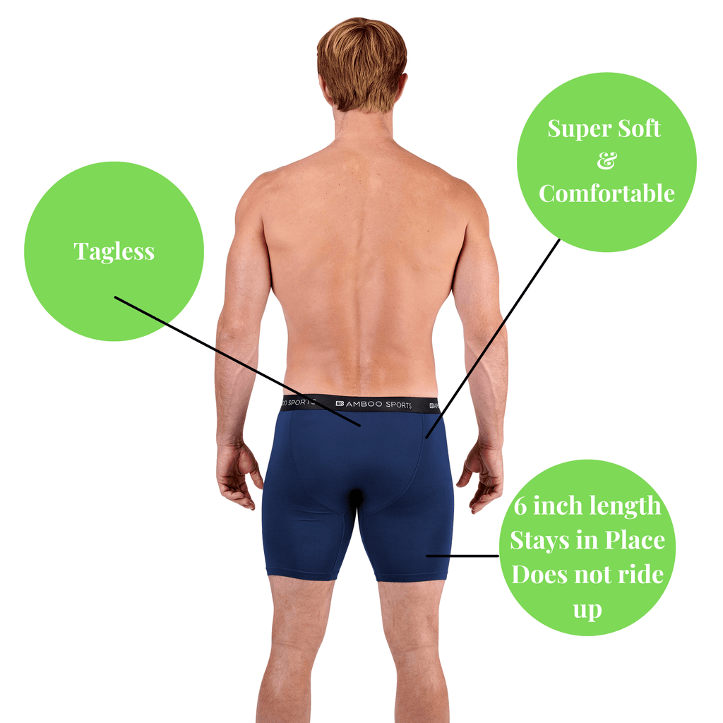 Men's 6" Inseam Bamboo Rayon Boxer Briefs - 4 Pack