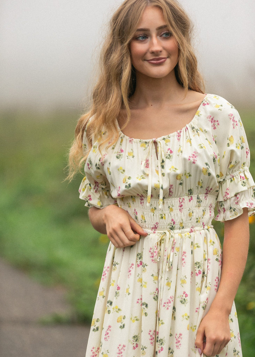 Celine Puff Sleeve Floral Maxi Dress